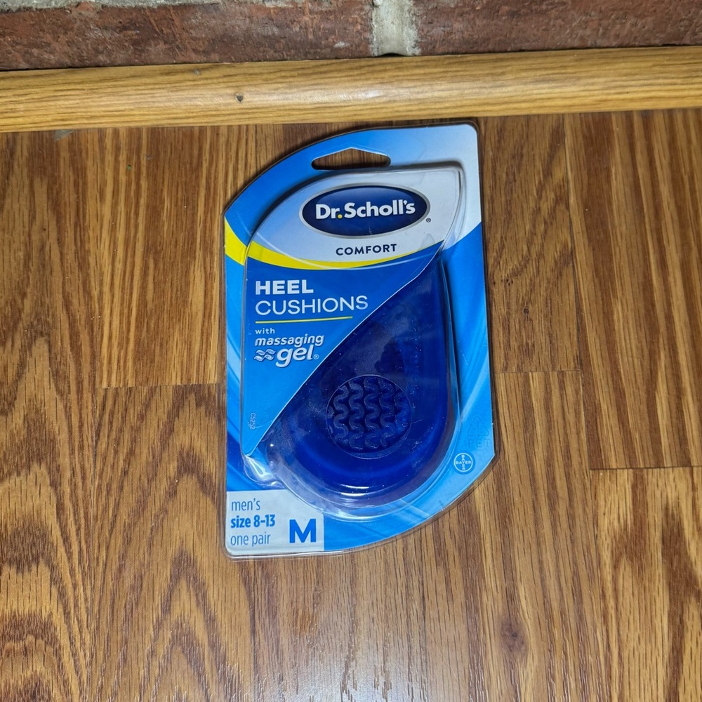 Dr. Scholl’s Comfort Heel Cushions Massaging Gel Mens 8-13 New Open Box